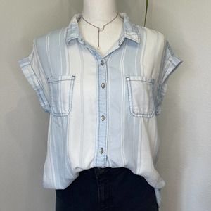 MOSSIMO Striped Sleeveless button down shirt